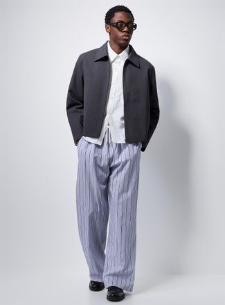 Le 31 Mens Pyjama-striped poplin pant Loose fit Imported from Seoul