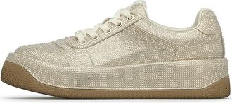 Loriblu Sneakers in crosta goud met kristallen all-over - Dames - Sneakers - Geel - 39 EU - Su&egrave;de - Schoenen
