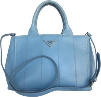 Prada Pre-owned Tote Bags, female, Blue, Size: ONE SIZE Pre-owned Leather prada-bags