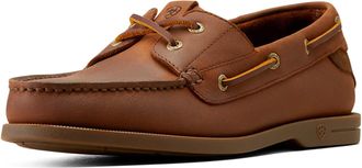 Ariat Mens Antigua Boat Shoe in Bridle Brown, D Medium Width, Size 10.5, by Ariat