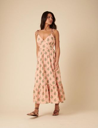 Nobody's Child Pink Floral Printed Bellerose Midi Dress