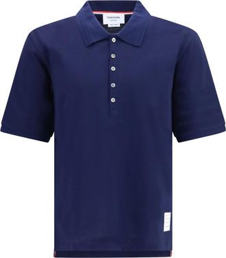 Thom Browne Navy Shirt Collar Polo
