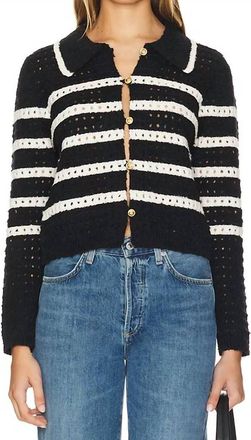 Line & Dot Let Me Be Cardigan In Black/ivory