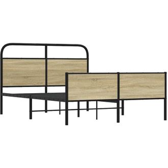 vidaXL Bed Frame without Mattress 120x200 cm Sonoma Oak Engineered Wood Vidaxl