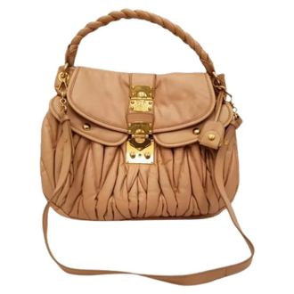 Miu Miu Pre-owned Handbags, female, Beige, Size: ONE SIZE Pre-owned Leather handbags