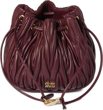 Miu Miu Clutch matelassé con coulisse - Rosso