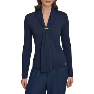 DKNY Drape Neck Sweater in Nightfall at Nordstrom, Size X-Large