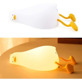 OEM L&aacute;mpara De Noche De Silicona Para Habitaciones Infantiles, L&aacute;mpara De Noche Con Forma De Pato, L&aacute;mpara De Mesilla Recargable Para Ni&ntilde;os. - Crezuo