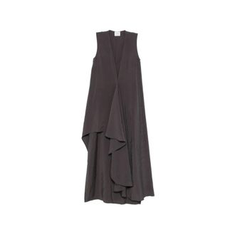 Alysi Maxi Dresses, female, Gray, Size: XS V-neck Maxi Dress