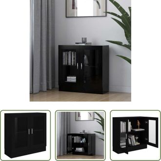 vidaXL vidaXL Armadio con vetrina - Armadietto con Vetrina Nero 82,5x30,5x80 cm Legno Multistrato