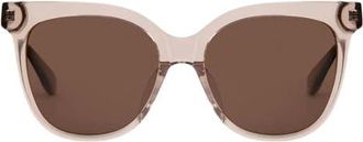 Mohala Eyewear Mahina 56mm Low Bridge Wide Width Polarized Cat Eye Sunglasses in Shell /Tan Lens at Nordstrom
