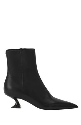 Lanvin Midnight Step Leather Ankle Boot in Black at Nordstrom, Size 37 Eu