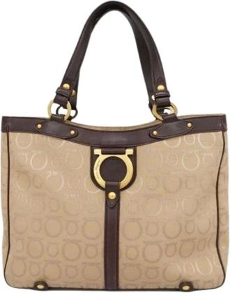Ferragamo Pre-owned Tote Bags, female, Beige, Size: ONE SIZE Pre-owned Tote bag