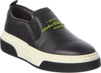 Ferragamo Leather Slip On Sneaker