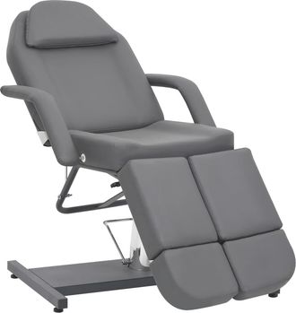 vidaXL Vidaxl Sill&oacute;n De Sal&oacute;n De Belleza Cuero Sint&eacute;tico Gris 180x62x78 Cm