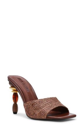 Steve Madden Sia Statement Heel Slide Sandal in Brown at Nordstrom, Size 6.5