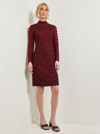 Misook Modern Fit Two-Tone Eyelash Knit Sheath Dress
