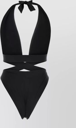 Versace MEDUSA plunge cross-strap swimsuit