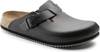 Birkenstock Klassieke leren sandalen met anatomisch voetbed - Heren - Slip ons - Zwart - 37 EU - Leer - Schoenen