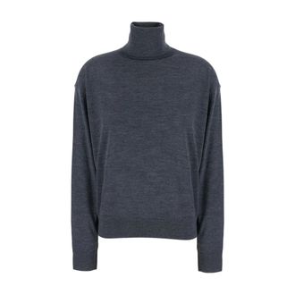 Semicouture Freda V-hals Dunne Wol Trui - Dames - Coltruien - Grijs - XS - Wol - Truien & Vesten