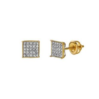 LuvMyJewelry Noturno 10K Yellow Gold Diamond Unisex Earrings - 0.14 Cts at Nordstrom
