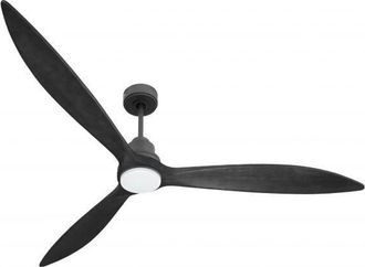 Purline Purline - Tenerife - Super Destratificateur Et Ventilateur Dc 166 Cm Gris Basalte Pales Bois Noir Avec Lumi&egrave;re 30 &Agrave; 60 M&sup2;