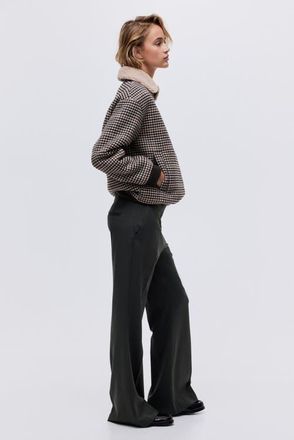 H&M Flared Tailored Trousers in Dark Dusty Green at Nordstrom, Size 10