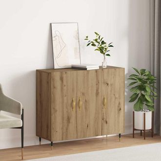 Berkfield Home Sideboard with Storage with Door Brown 90 x 34 x 80 cm Engineered wood