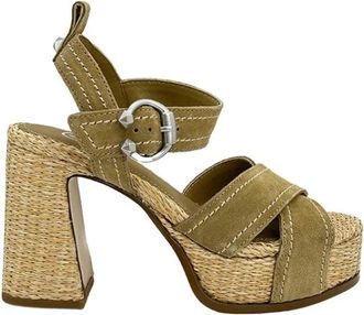 Ash Bruine leren hoge hak sandaal - Dames - Sandalen met hakken - Bruin - 37 EU - Leer - Schoenen