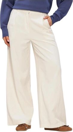 Simple Wijde broek - Dames - Wijde Broeken - Beige - M - Katoen - Broeken
