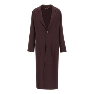 Victoria Beckham Long Wool-Cashmere Coat - female - Victoria Beckham - Single-Breasted Coats - Brown - 2XS - Coats