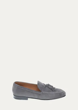 Bergdorf Goodman Mens Suede Tassel Loafers