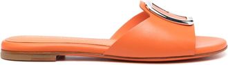 Santoni decorative-buckle leather sandals - women - Calf Leather/Calf Leather/Calf Leather - 36 - Orange