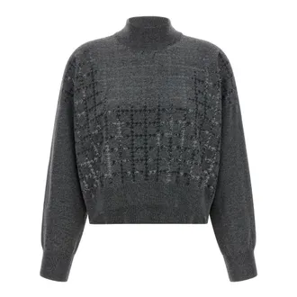 Brunello Cucinelli Cashmere Turtleneck Jumper - female - Brunello Cucinelli - Cashmere Knitwear - Gray - XS - Knitwear