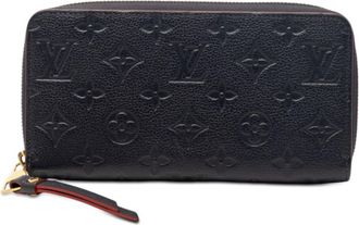 Louis Vuitton Marine Rouge Navy Leather Long Wallet (Bi-Fold) (Pre-Owned)