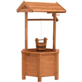 vidaXL Jardinera En Forma De Pozo Madera De Abeto 40x40x84 Cm Vidaxl