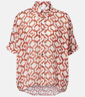 Max Mara Camicia Ariete in cotone e seta con stampa