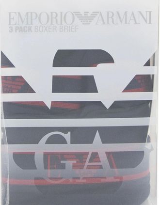 Emporio Armani Mens Emporio Armani 3 Pack Stretch Cotton Shorts Marine/marine - Size: 37/36/32