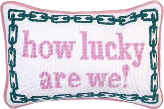 Two's Company How Lucky Are We 8X12 Needlepoint Pillow