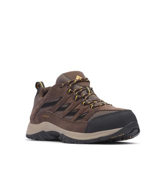 Columbia Wanderschuh COLUMBIA CRESTWOOD WATERPROOF, Herren, Gr. 42,5, braun (mud, squash), Synthetik, Schuhe Wanderschuh, wasserdicht