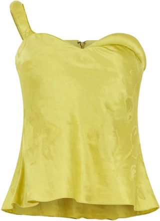 Rosie Assoulin Top monospalla jacquard - Giallo