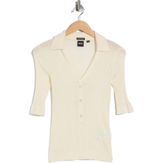 BOSS Fabyni Wool Polo Sweater in Open White at Nordstrom Rack, Size X-Small