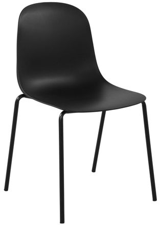 Clp Silla de comedor con reposapi&eacute;s en pl&aacute;stico negro