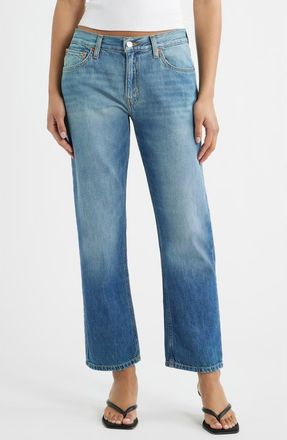 Re/Done The Blondie High Waist Crop Straight Leg in Mendoindigo at Nordstrom, Size 25