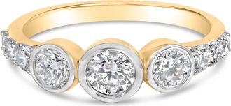House of Brilliance 10K Yellow Gold Plated.925 Sterling Silver 1.0 Cttw Lab Grown Diamond Bezel Set Ring