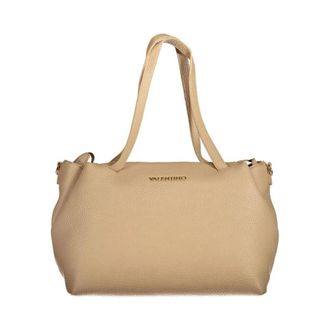 Valentino Shoulder Bags, female, Beige, Size: ONE SIZE Pebbled Leather Tote Handbag