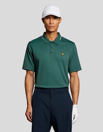 Lyle & Scott Lyle And Scott Mens Tipped Technical Polo Shirt - Green - Size: XXL
