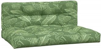 vidaXL Cojines Para Palets 2 Unidades Tela Estampado De Hojas Vidaxl