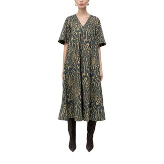 Ganni Midi Dresses, female, Multicolor, Size: L Aline Midi Dress