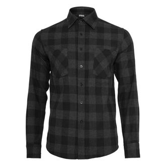 Urban Classics Heren geruit Flannel Shirt (Zwart/Kool)